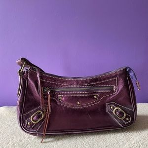 Gorgeous metallic purple handbag from Helen Welsh.